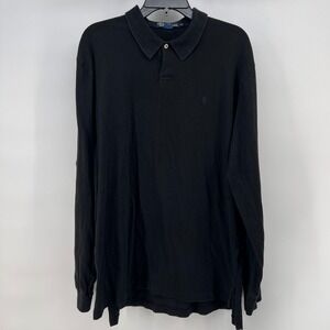 Polo Ralph Lauren Mens Long Sleeve Black Polo Shirt Size XL